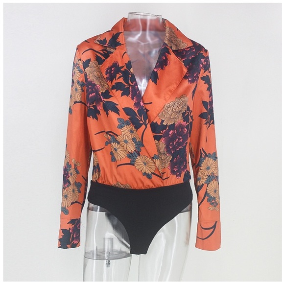 NEW! Silk Floral Bodysuit - Picture 5 of 8